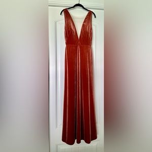 Jenny Yoo Logan Velvet Dress in English Rose—Size 6